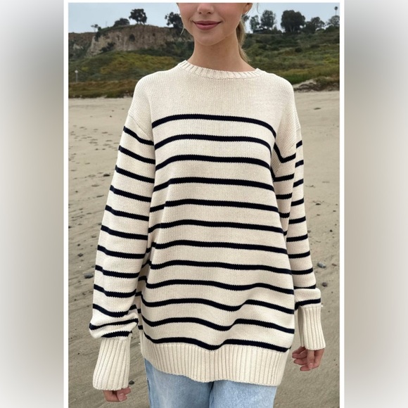 Brandy Melville Brianna Cotton Thin Stripe Sweater - Picture 1 of 4